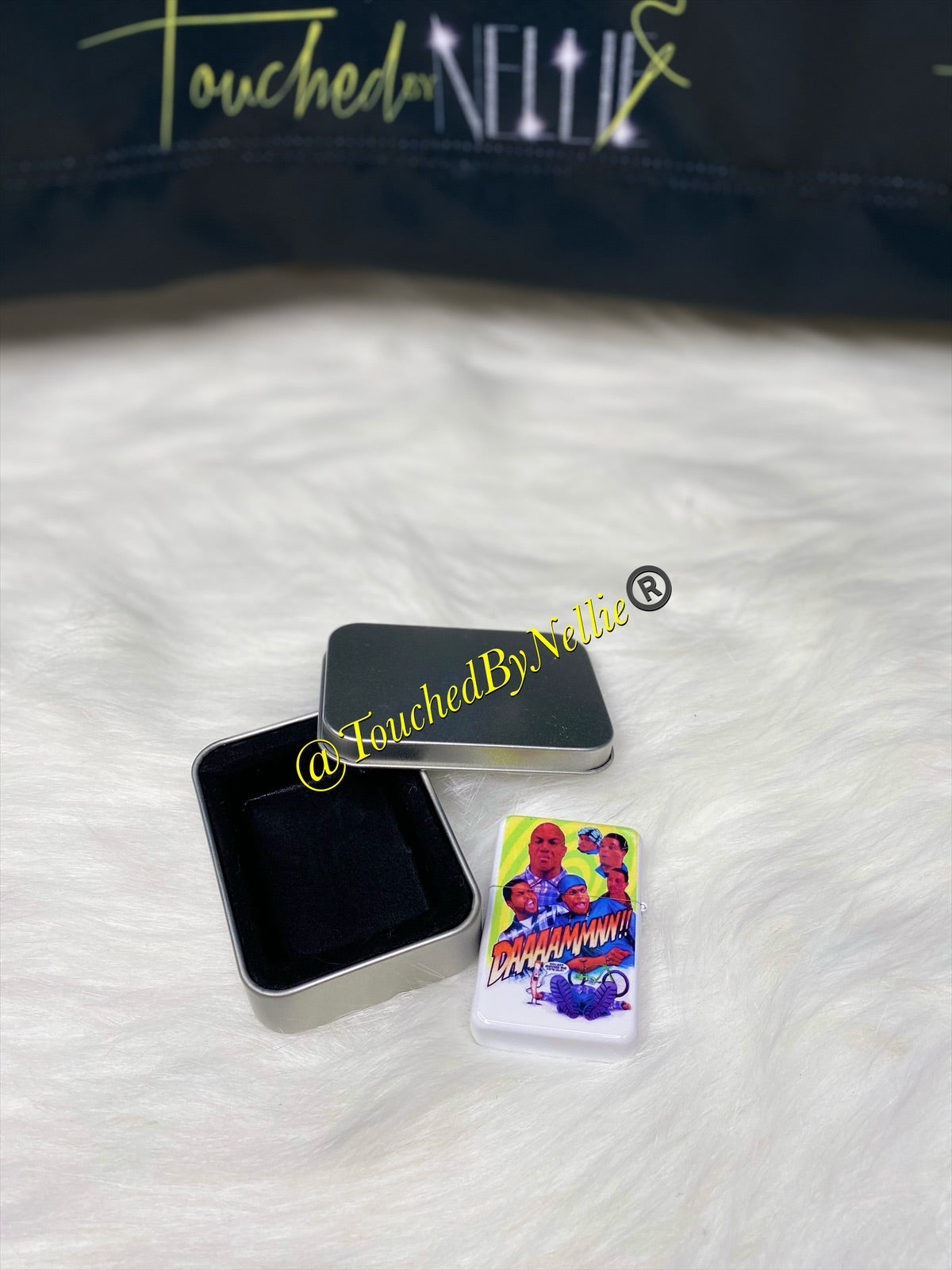 White Stainless Steel Flip-Top Oil Flint Lighter - Customizable