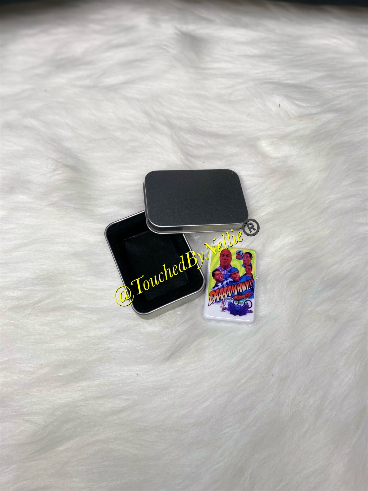 White Stainless Steel Flip-Top Oil Flint Lighter - Customizable
