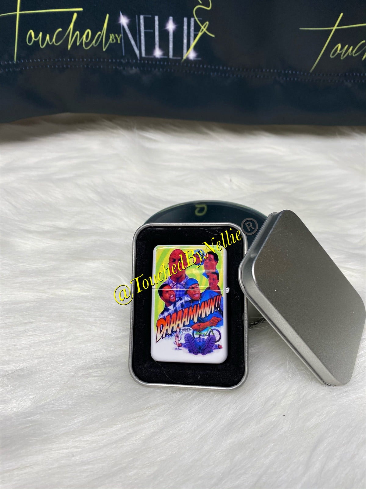 White Stainless Steel Flip-Top Oil Flint Lighter - Customizable