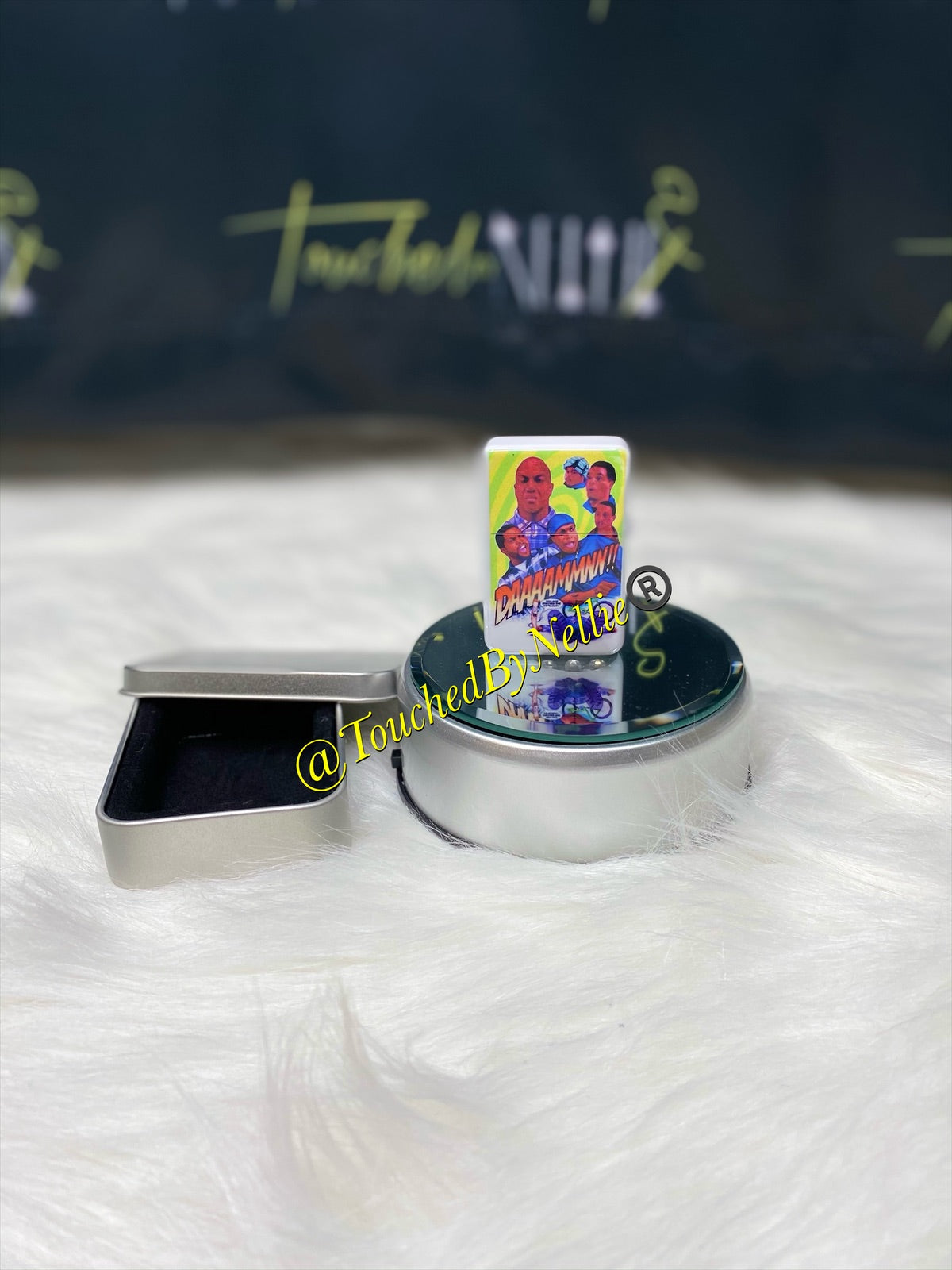 White Stainless Steel Flip-Top Oil Flint Lighter - Customizable