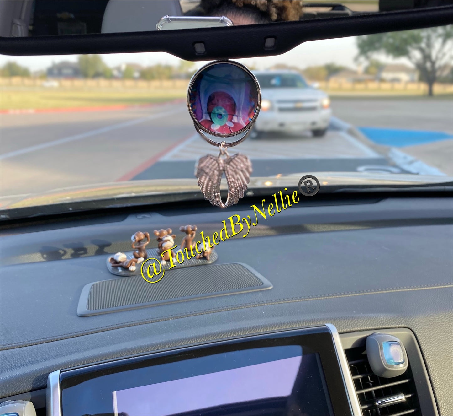 Customized Rearview Mirror Photo Wings - Silver