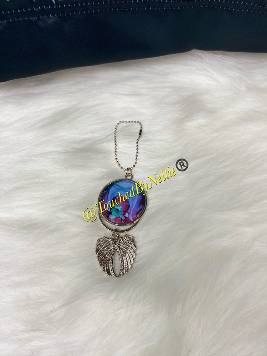 Customized Rearview Mirror Photo Wings - Silver