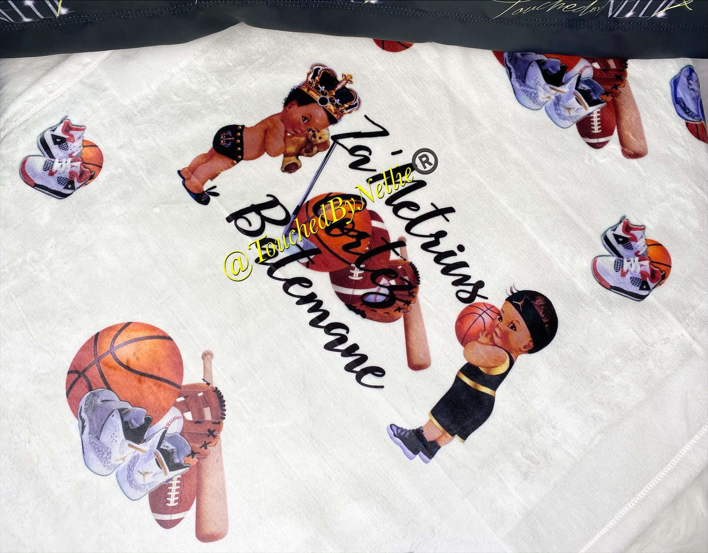 Baby Personalized Plush Blanket - White