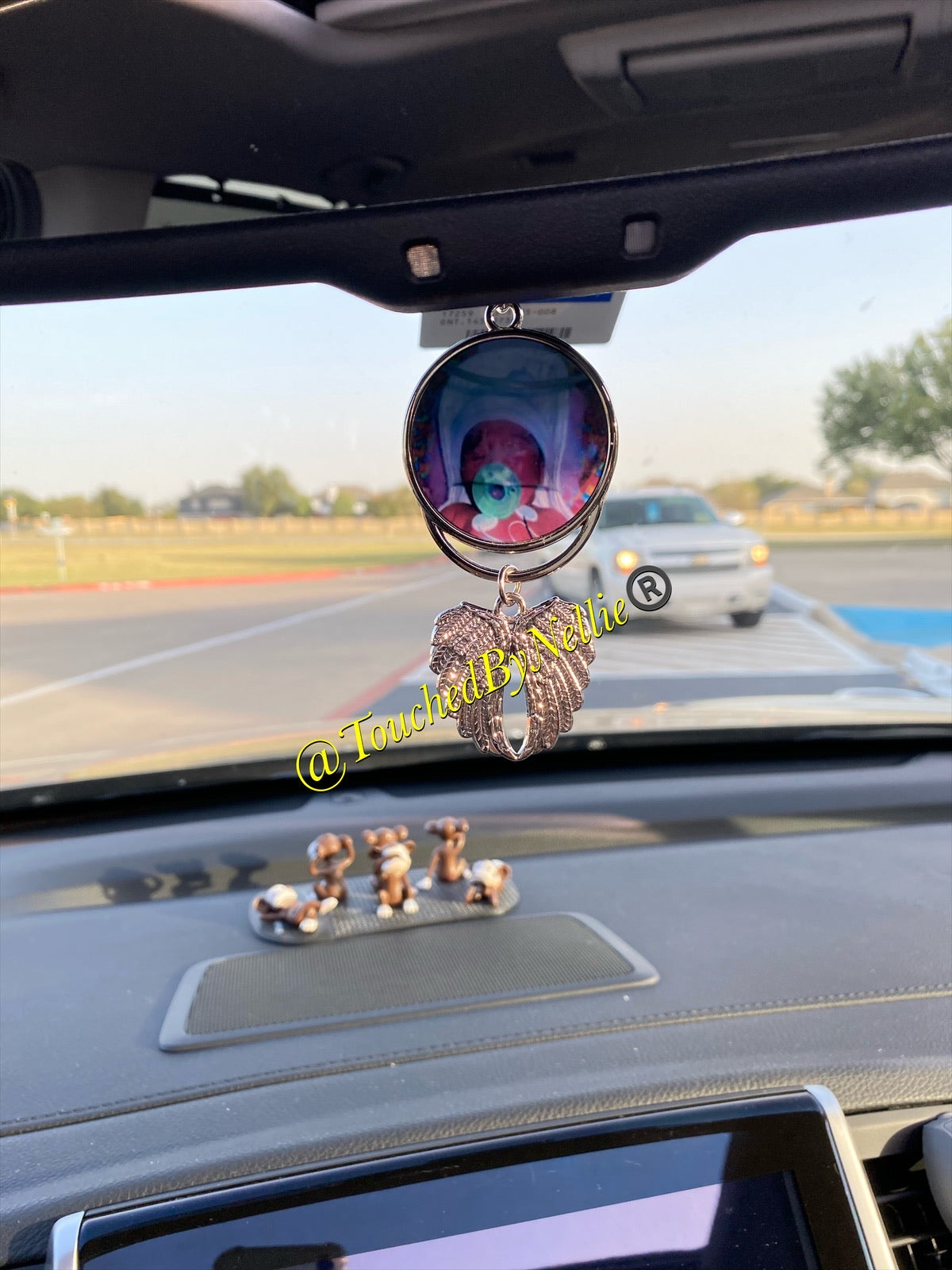 Customized Rearview Mirror Photo Wings - Silver