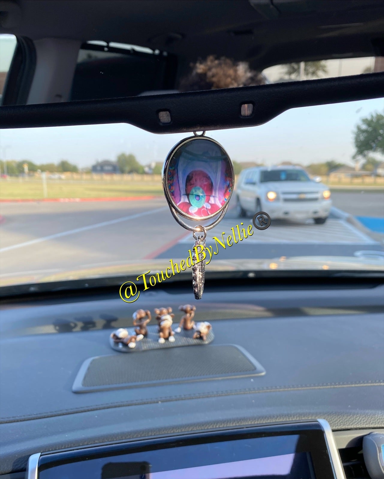 Customized Rearview Mirror Photo Wings - Silver